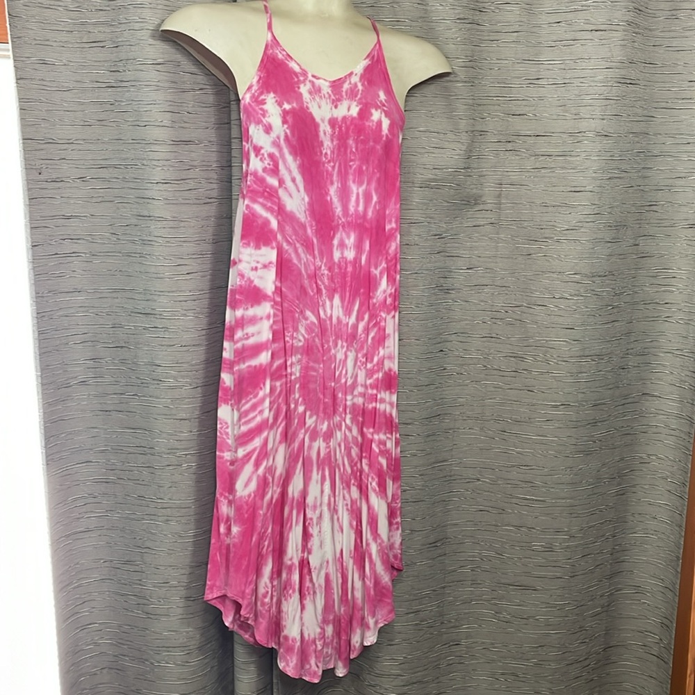 Cat & Jack Pink and White Tie-Dye Dress